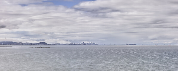 San Francisco Bay Area Skyline on Cloudy Day