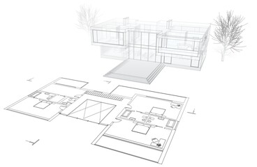 sketch of house