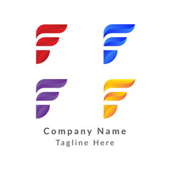Modern F Letter Abstract Branding Identity logo design vector Template	