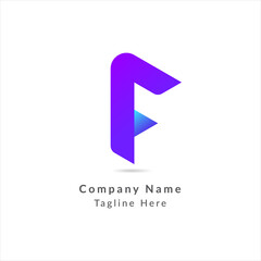 Modern F Letter Abstract Branding Identity logo design vector Template	