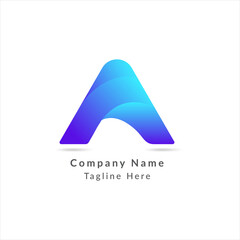Modern A Letter Abstract Branding Identity logo design vector Template