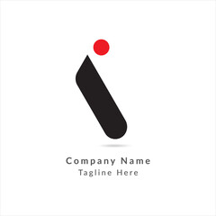 Modern i Letter Abstract Branding Identity logo design vector Template	

