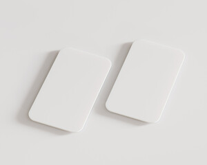 Classic white Business Card Mockup Top View