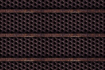 Rusty brown metal grid full frame background