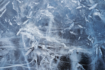 Pattern on the ice surface.