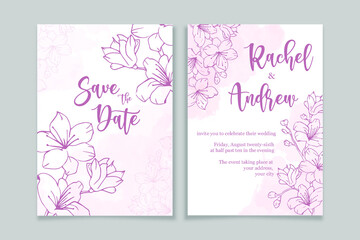 wedding card with flowers