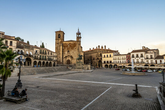 San Martin Church at the Plaza Mayor, Main Square of Trujillo. Spain.