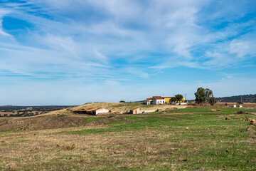Landscape view of Extremadura near Feria in Spain