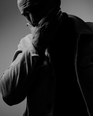 strong man in depression.brutal man feel bad emotion.black and photo of brutal man.emotional photo of man