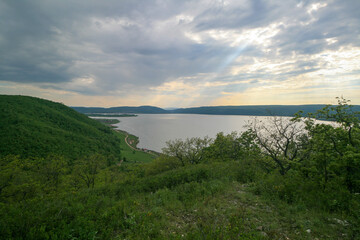 Fototapeta na wymiar Nugushskoe Reservoir, Bashkiria National Park, Russia. 