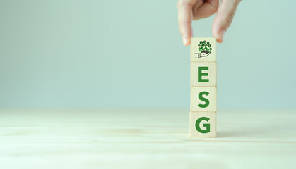 ESG concept of environmental, social and governance and impact investing. Ethical and sustainable...