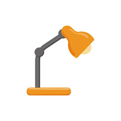 Orange desk lamp isolated on white background