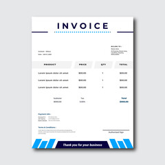 Obraz premium Creative and minimal corporate Business Invoice Design Template. Design For Invoice, Letterhead, Order form, Receipt, Proforma. , Bill form business invoice. Business Stationery Design.