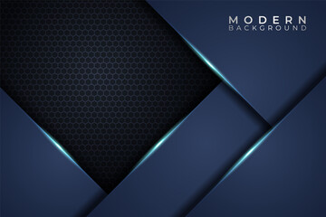 Modern Abstract Background Elegant Overlapped Shiny Blue