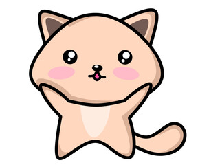 Cute cat character kawaii style