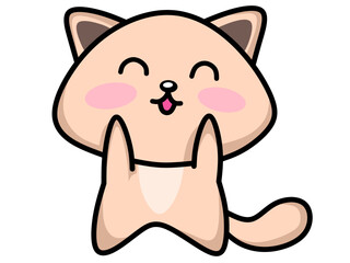 Cute cat character kawaii style