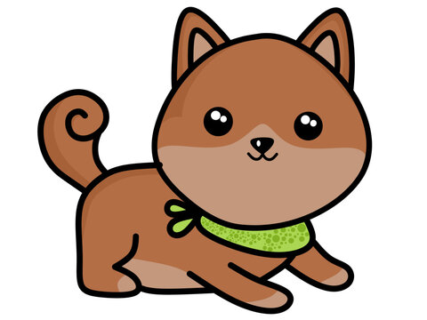Kawaii dog cartoon character vector