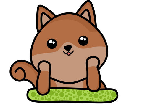 Kawaii dog cartoon character vector