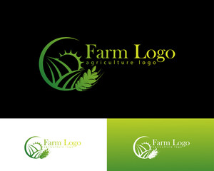 Farm logo design nature agriculture logo creative farm wheat design concept