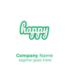 happy logo design vector illustration