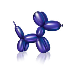 Lilac color Balloon twisted in the shape of a dog
