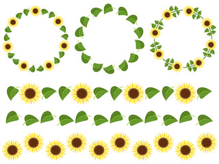 ひまわりの飾り罫セット