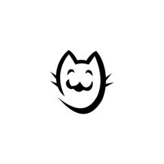 Black Cat Logo design template vector style Negative space. Pet house shop veterinary clinic Logotype icon concept