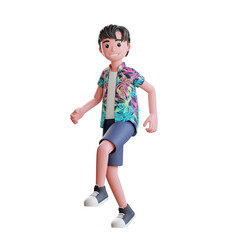 3D Summer Male Character Illustration
