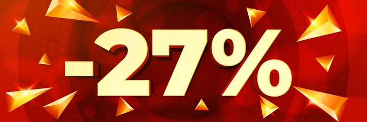 Minus 27 percent discount promotion banner