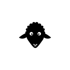Black goat Logo design vector template for Negative space style. Pet house shop veterinary clinic Logotype icon concept