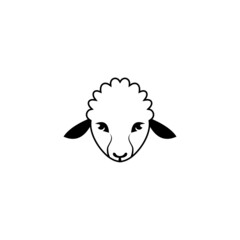 Black goat Logo design vector template for Negative space style. Pet house shop veterinary clinic Logotype icon concept