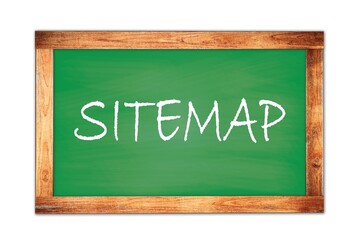 SITEMAP text written on green school board.