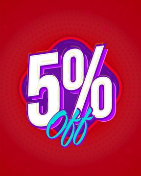 5 percent price off marketing discount promo banner