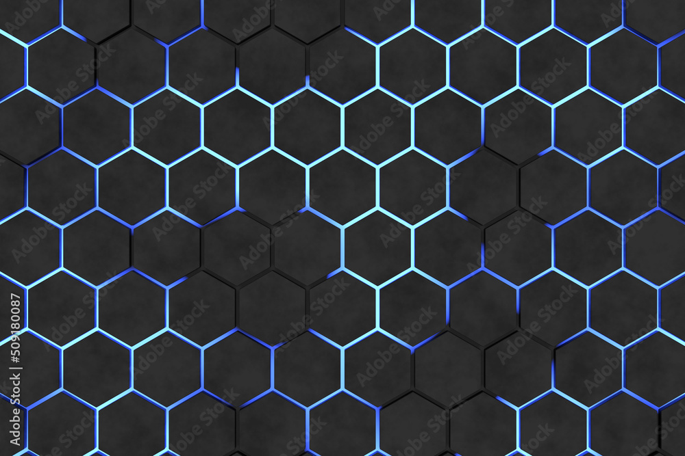 Wall mural abstract background of hexagon. 3d rendering.