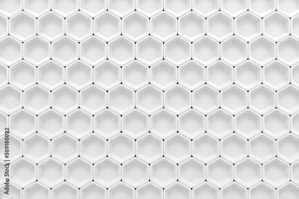 Wall mural abstract background of hexagon. modern tile wall. 3d rendering.