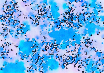 Abstract handpainted watercolor background with color wash and brush strokes
