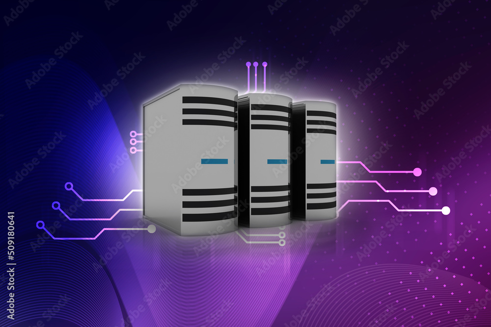 Poster 3d rendering database storage illustration