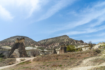 Fairy chimneys, Pasabag near Goreme and Avanos, Turkey. Also known as Monks Valley.