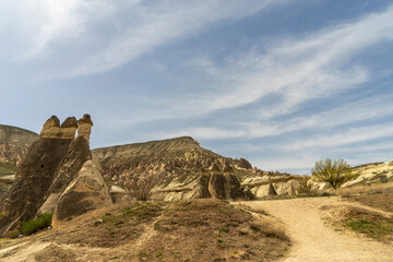 Pasabag Monks Valley with Fairy Chimneys and Mushroom Rock. Goreme national park, Nevsehir,...