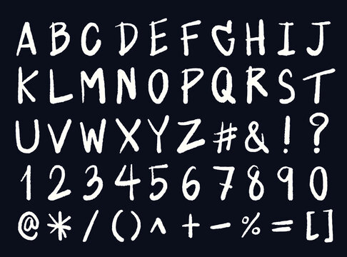 vector set of hand drawn alphabet