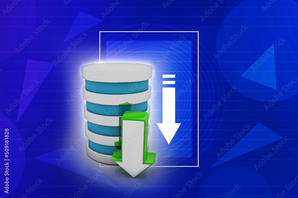 Poster 3d rendering database storage illustration