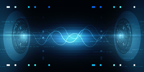 2d illustration abstract digital binary data on computer screen