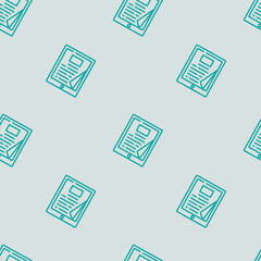 Fototapeta premium Seamless pattern with Elearning, Ebook icons color, vector and illustration