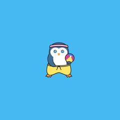 Cute Penguin Mascot Logo Design