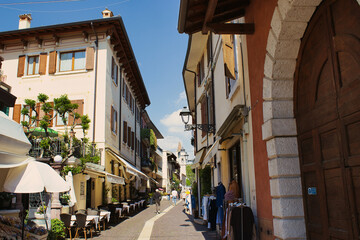 Fototapeta premium Old town in Bardolino at Lake Garda in Italy