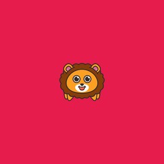 Cute Lion Kids Logo Design Mascot