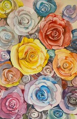 the colorful roses
