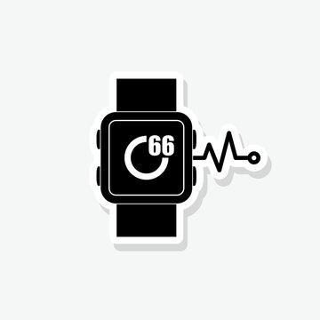 Online fitness activity tracker icon sticker sign for mobile concept and web design