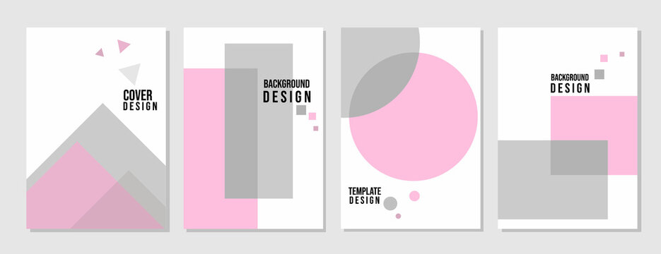 set of trendy cover designs and minimal pastel colors. background with shape elements. business book cover