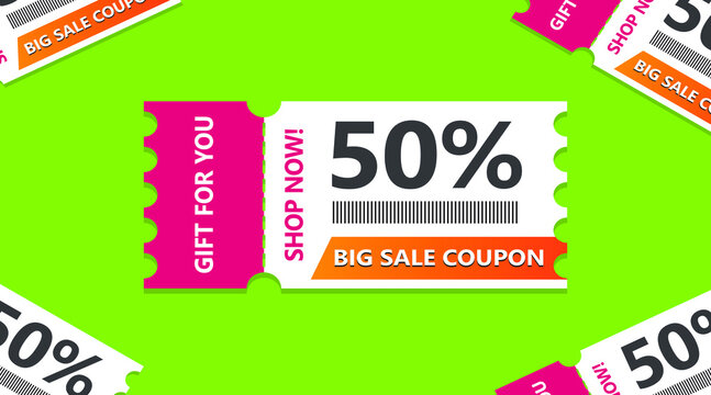 Coupon promotion sale for website, internet ads, social media or coupon. Big sale and super sale coupon discount. Coupon discount with vector illustration